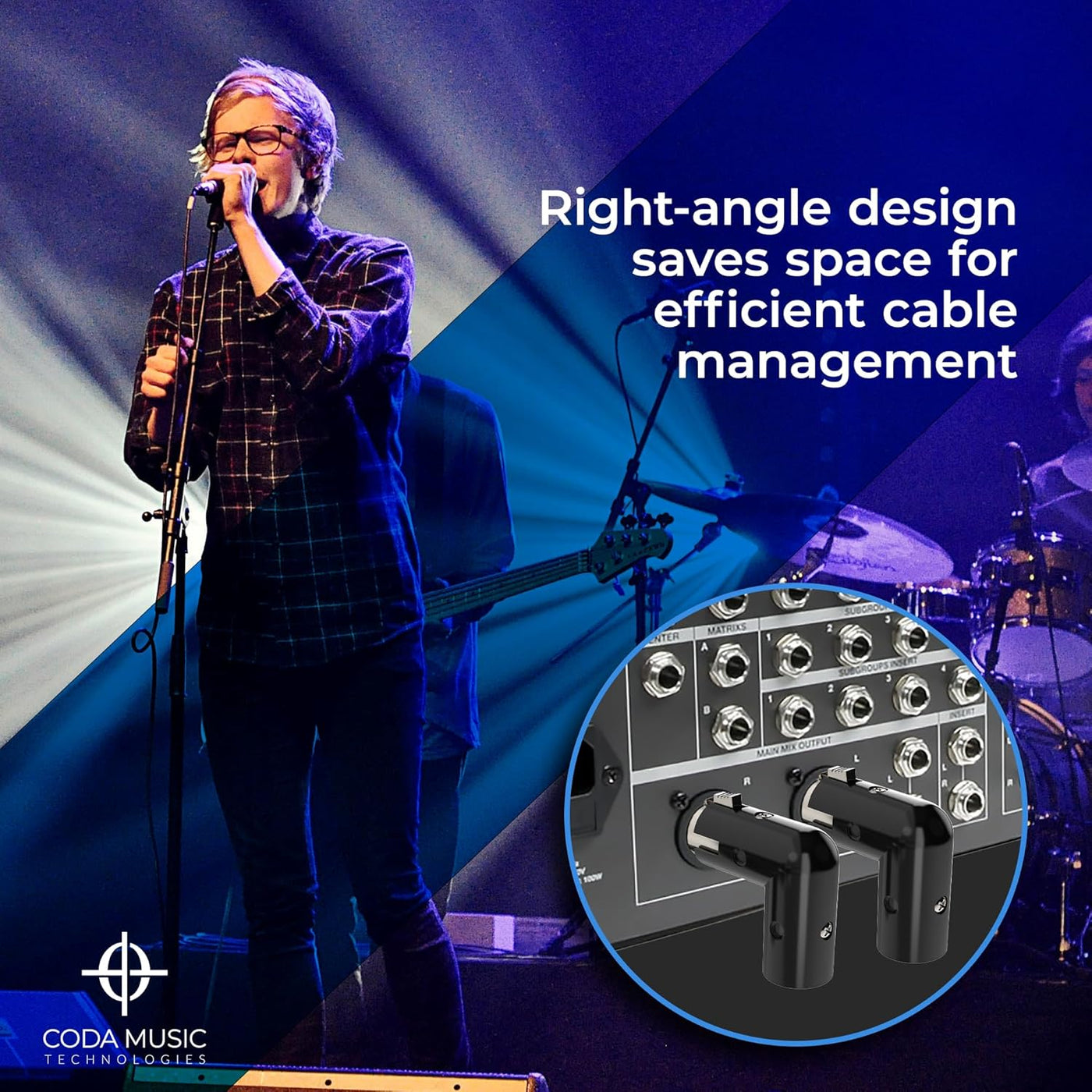 90-Degree XLR Adapter – XLR to XLR or XLR to 1/4" TS Right Angle Connectors