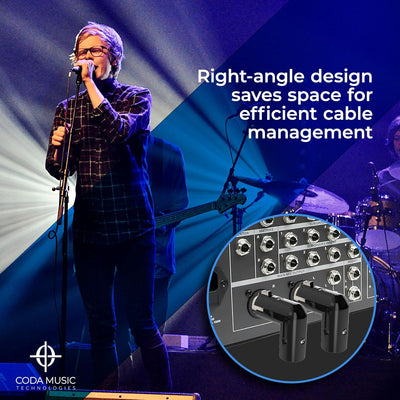90-Degree XLR Adapter – XLR to XLR or XLR to 1/4" TS Right Angle Connectors