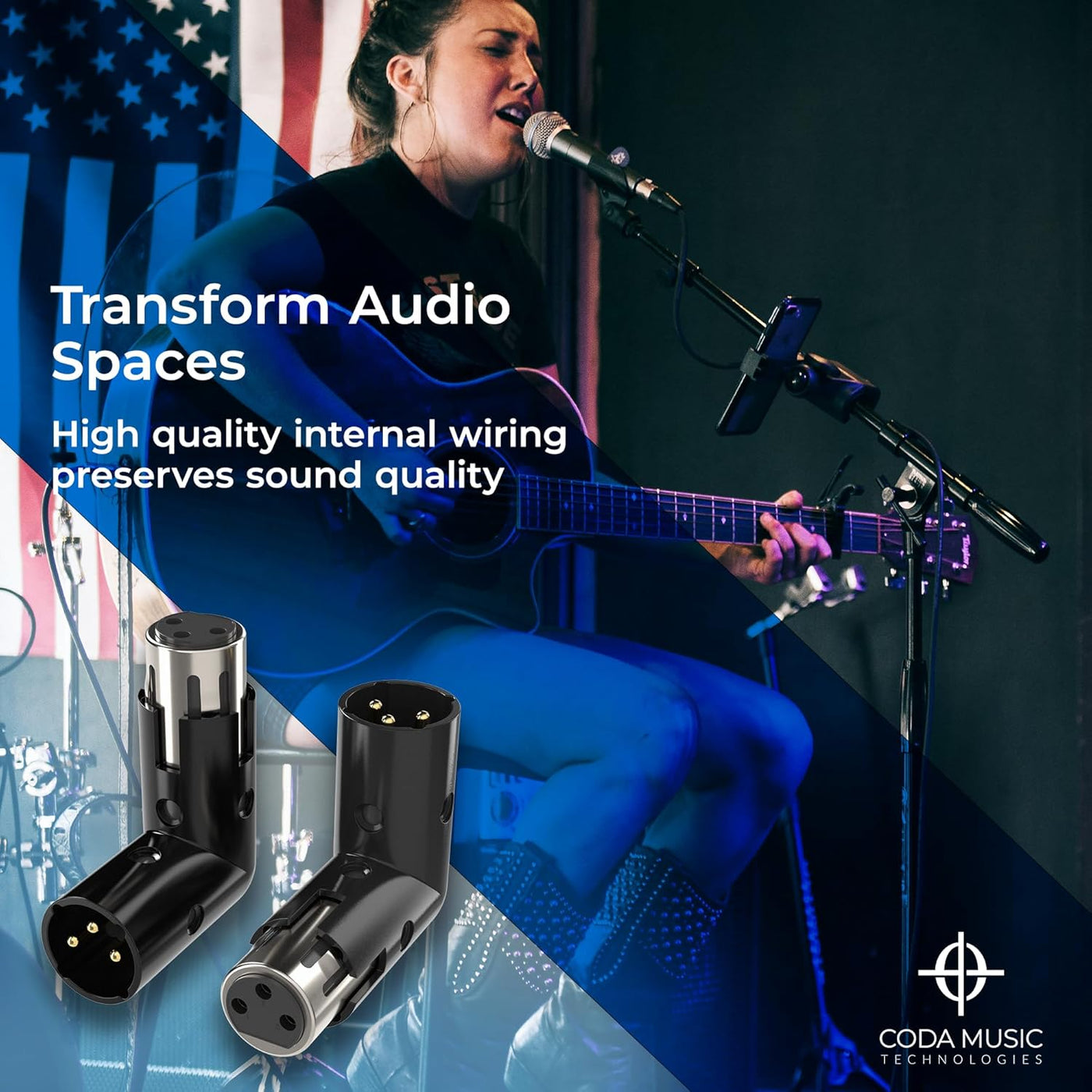 90-Degree XLR Adapter – XLR to XLR or XLR to 1/4" TS Right Angle Connectors