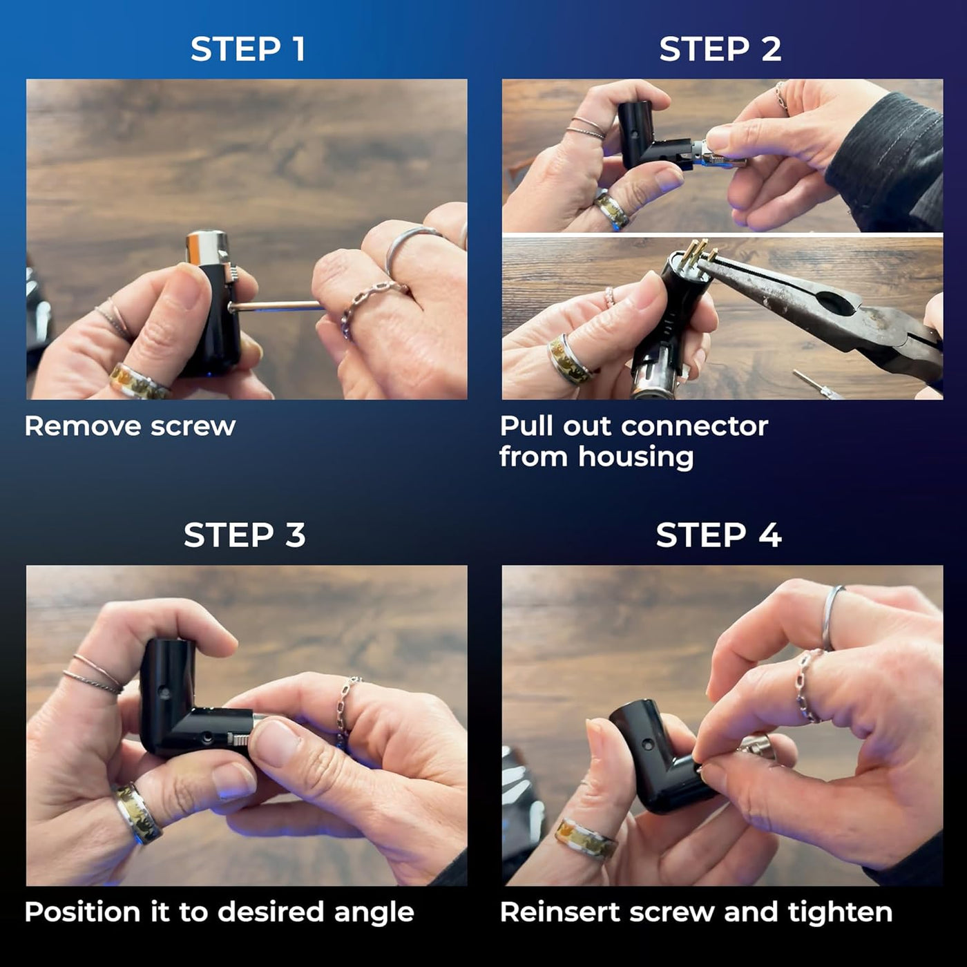 90-Degree XLR Adapter – XLR to XLR or XLR to 1/4" TS Right Angle Connectors