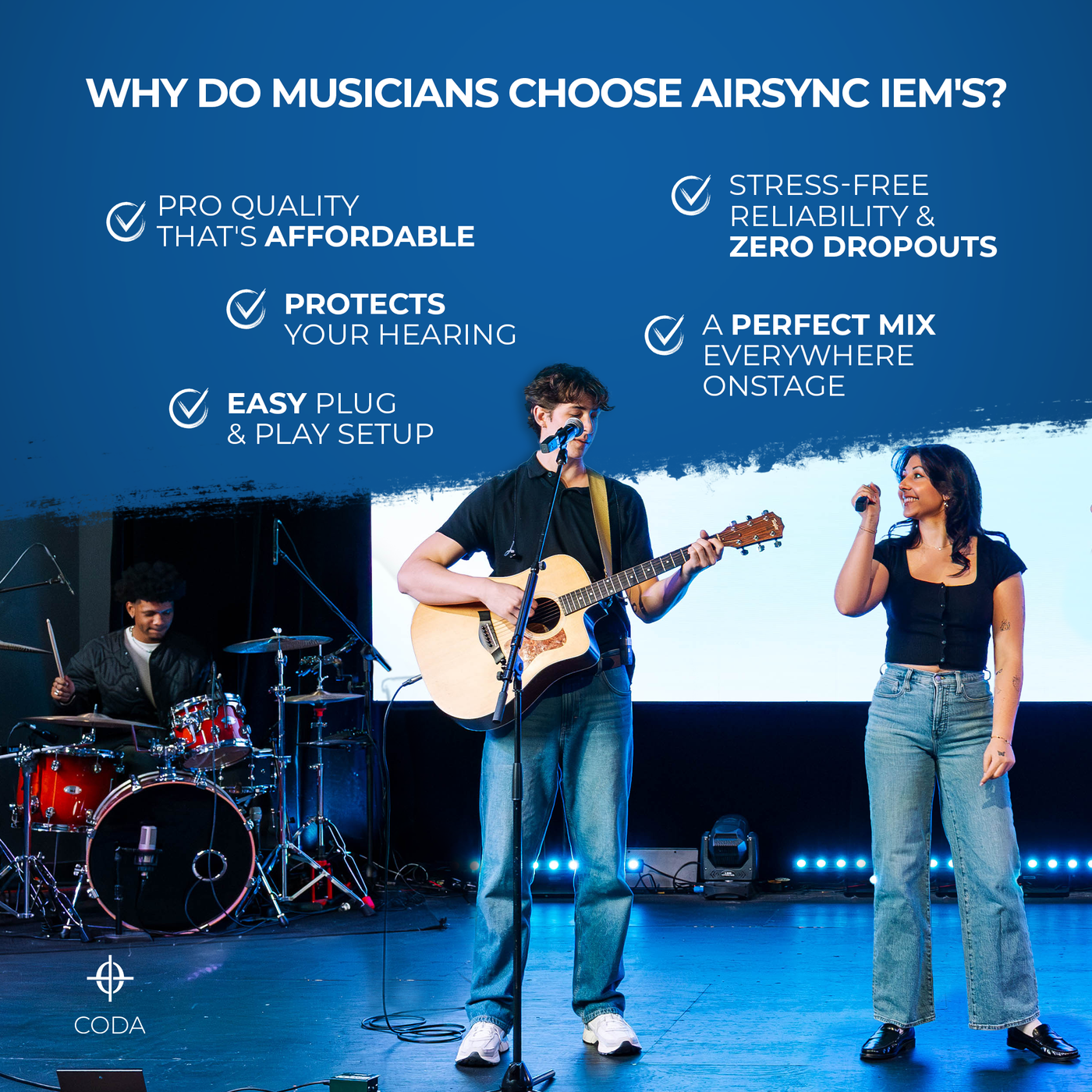 AirSync IEM Professional Wireless In Ear Monitors – Coda Music Technologies