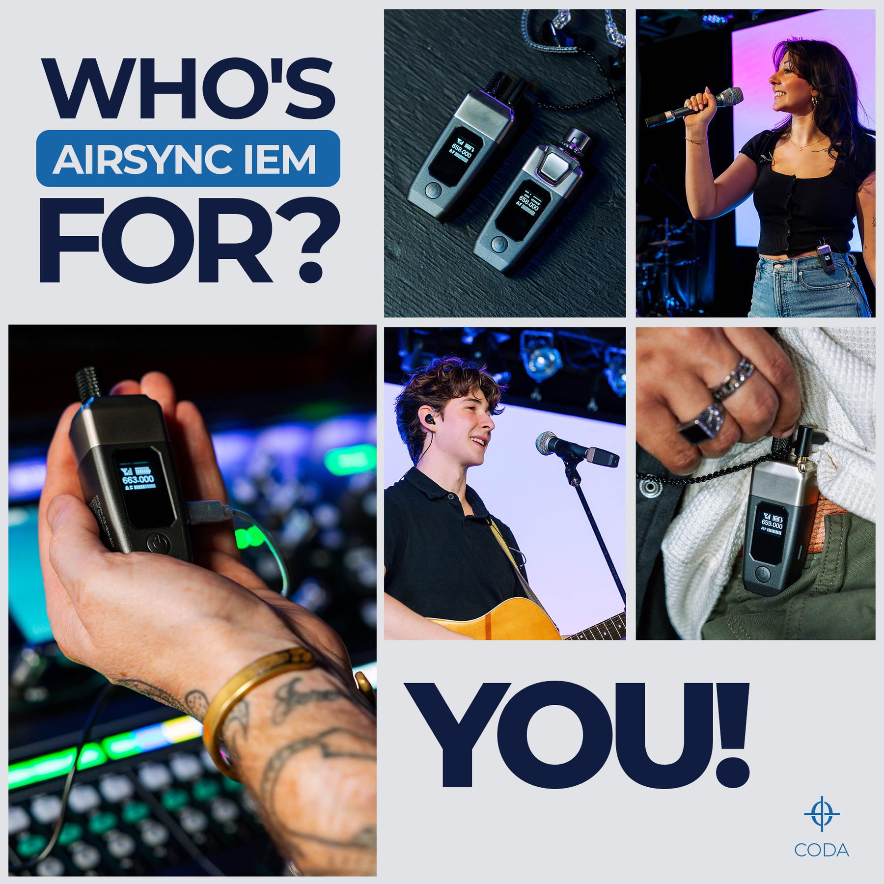 AirSync IEM Professional Wireless In Ear Monitors – Coda Music Technologies