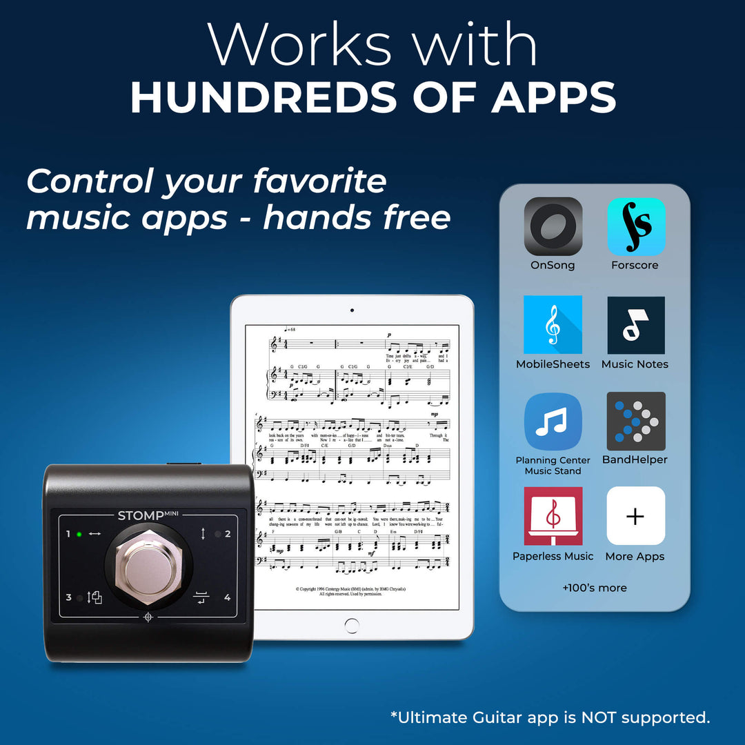 stomp bluetooth foot pedal STOMP Mini Bluetooth Page Turner & App Controller – Coda Music Technologies