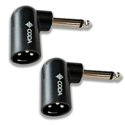 90-Degree XLR Adapter – XLR to XLR or XLR to 1/4" TS Right Angle Connectors