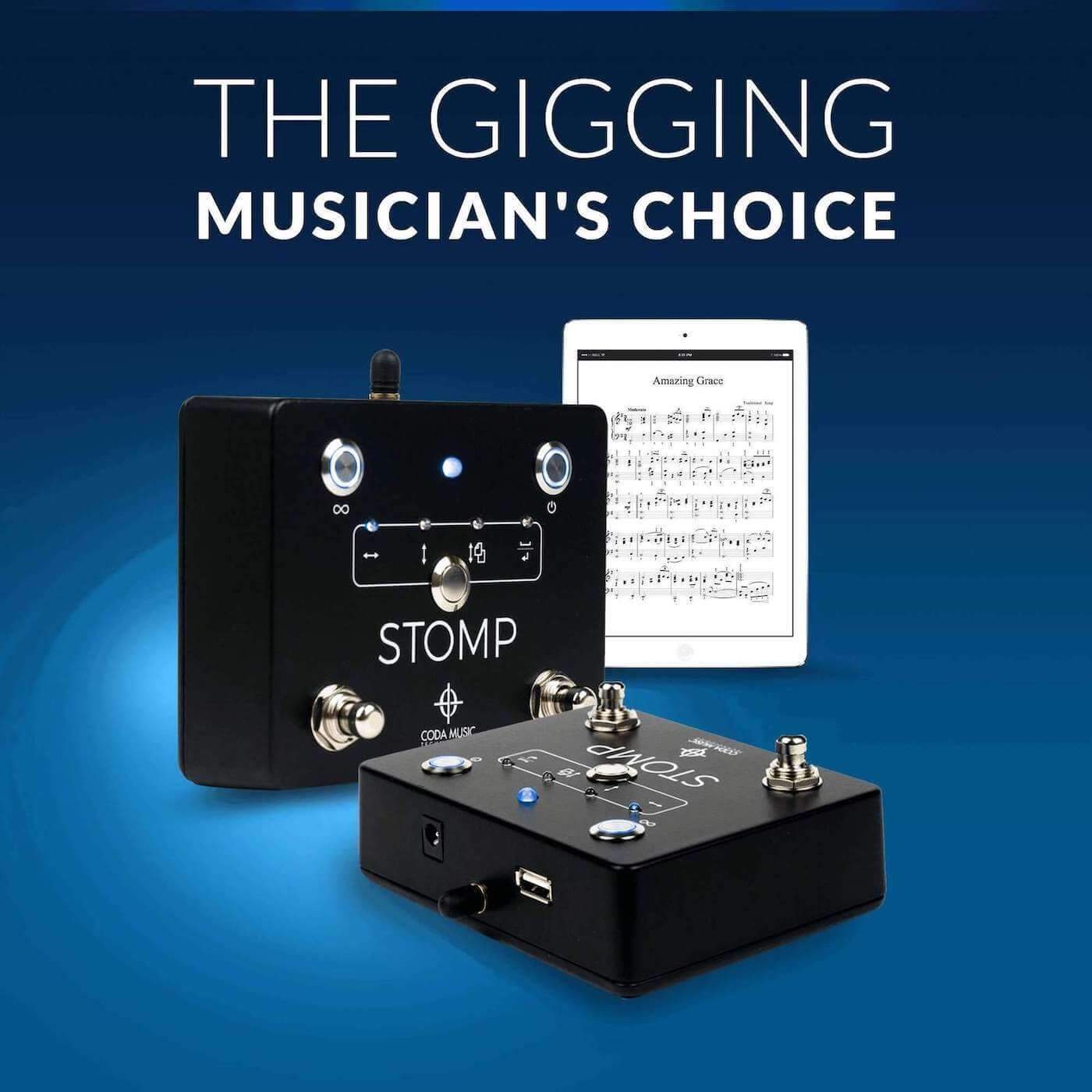 Coda Music Technologies Musical Instruments STOMP Bluetooth® 4.0 Page Turner & App Controller - B-Stock/Open Box